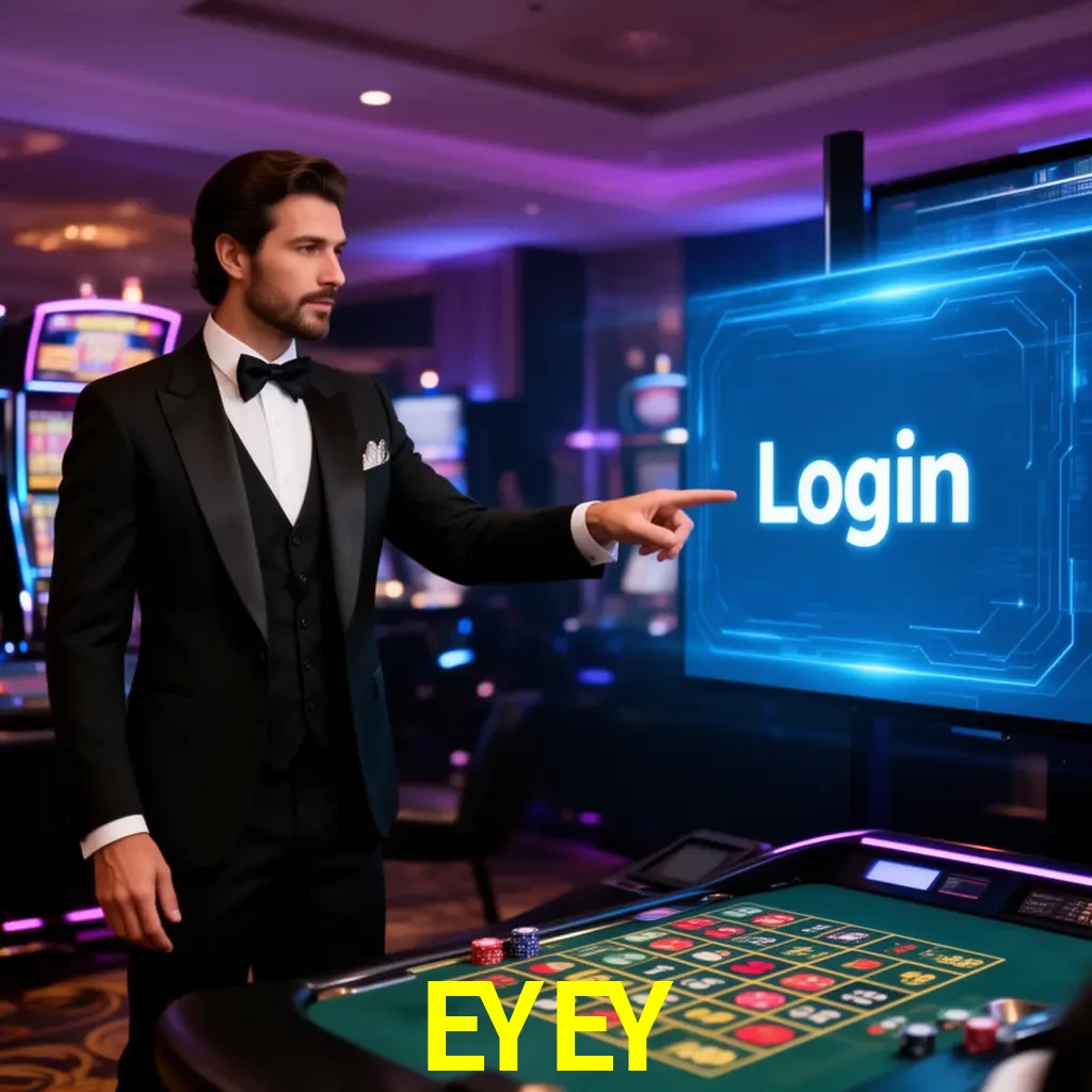EYEY Login - OTP, cuenta y soporte Pantalla EYEY Login con OTP, contraseña, cuenta segura y soporte móvil